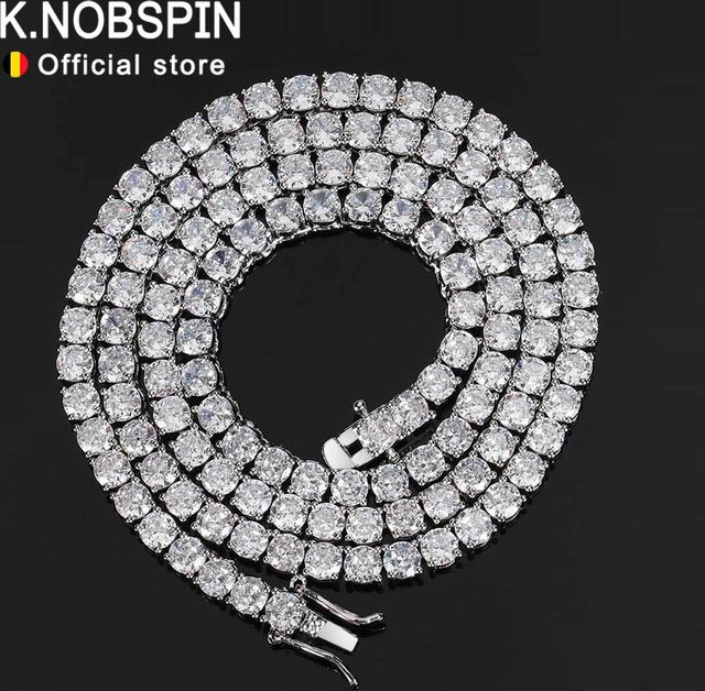 Knobspin Halskette, 925 Silber, Diamant, Unisex - Bild 1