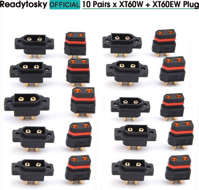 Readytosky XT60 wasserdichte vergoldete Rundstecker in Schwarz für RC-Flugzeuge, Drohnen und Lipo-Batterien - Bild 1