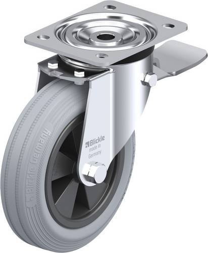 Blickle Lenkrolle L-VPP 180G-ST-SG mit Feststeller in Schwarz-Grau, Rad-Durchmesser: 180 mm, Tragfähigkeit: 170 kg - Bild 1