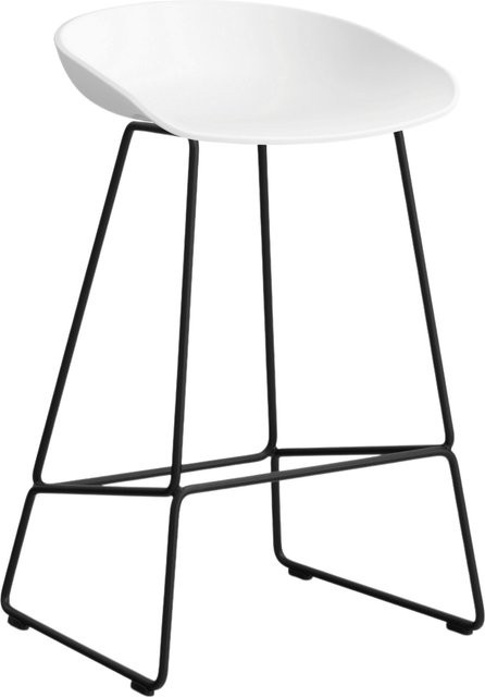 HAY About A Stool AAS 38 Hocker in Weiß mit Stahlgestell und Polypropylen-Sitzschale - Bild 1