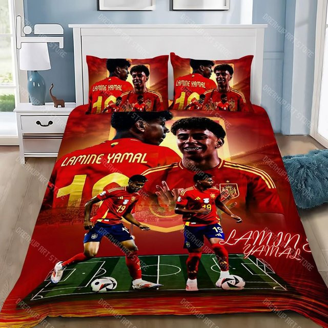 Bettwäscheset Fußballstars von Lodestar mit Bettbezug und Kissenbezug in Rot, Microfaser, B/H: 173 x 218 cm - Bild 1