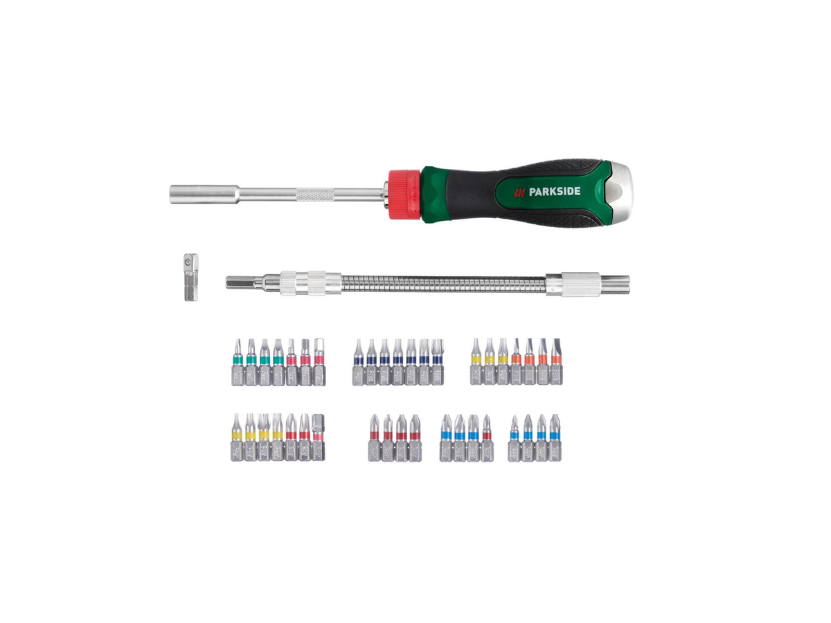 Parkside Ratschen-Schraubendreher Bit-Set aus Stahl in Multicolor - Bild 2