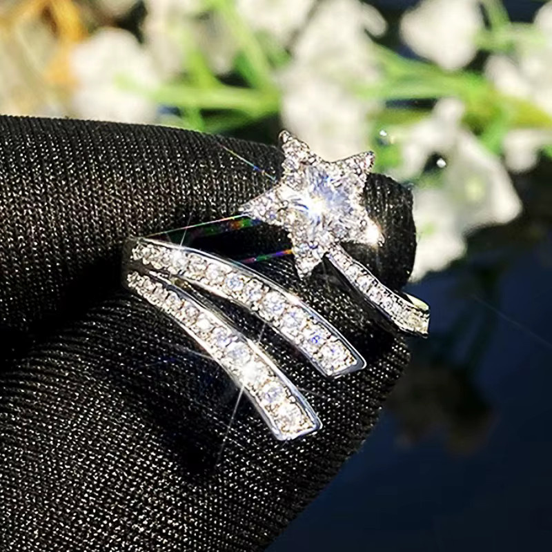 Huitan Ring, silberfarben, Zirkonia, Damen - Bild 4