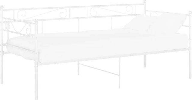 vidaXL Schlafsofa Bettgestell aus pulverbeschichtetem Metall in Weiß, B/T/H: 90 x 200 cm - Bild 1