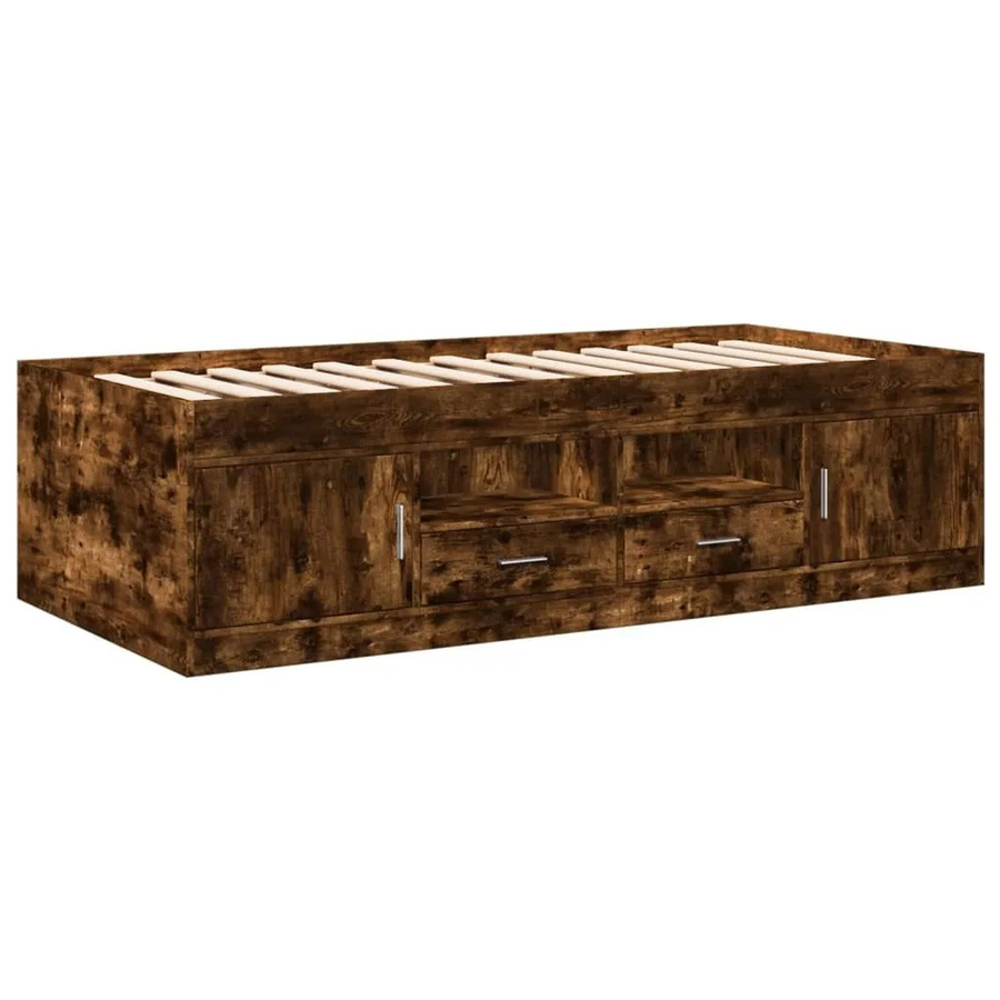 vidaXL Tagesbett mit Schubladen in Räuchereiche, Farbe Braun, B/T/H: 90 x 190 cm (ohne Matratze) - Bild 2