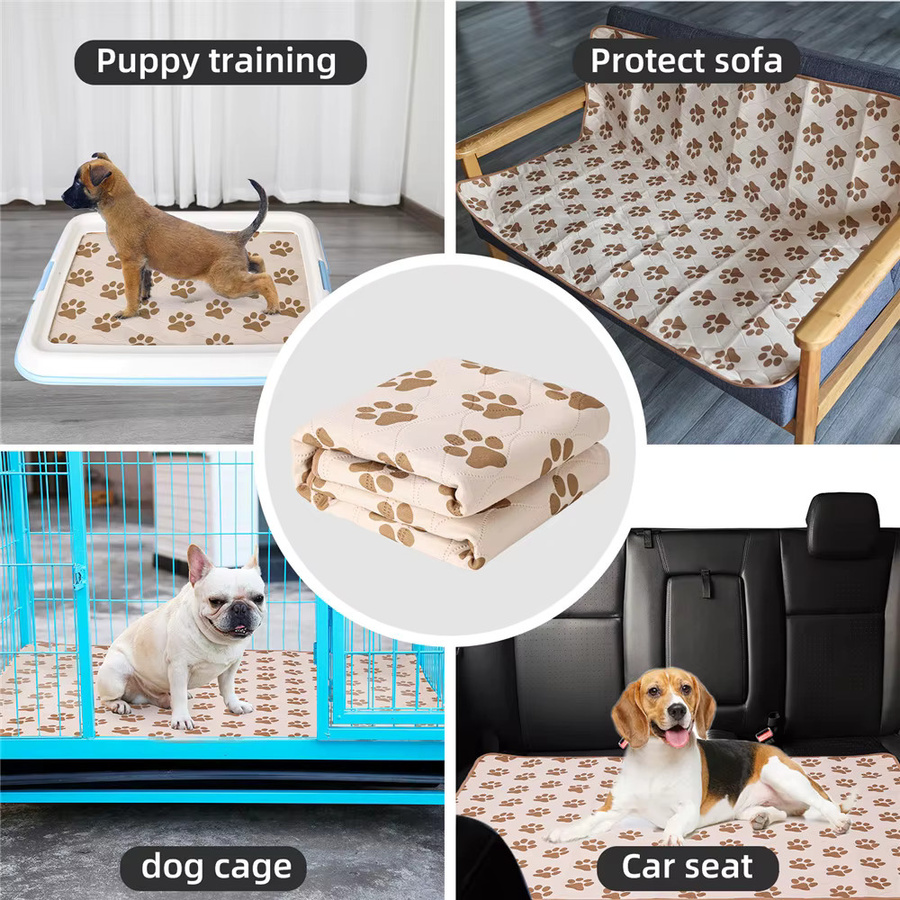 DogLemi Hundewindel-Matte beige, wasserdichte und waschbare Trainingsunterlage für Hunde - Bild 4