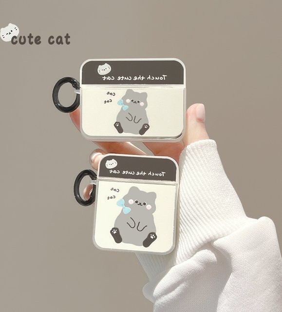 Cartoon Katzen Schutzhülle für Apple AirPods 1 2 3 4 und AirPods Pro 2 mit Haken - Bild 1