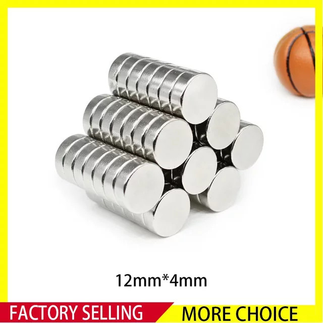 Kleine Kreismagnete in Silber für Kühlschrank, Büro und DIY, Durchmesser: 12 mm, Höhe: 4 mm - Bild 1