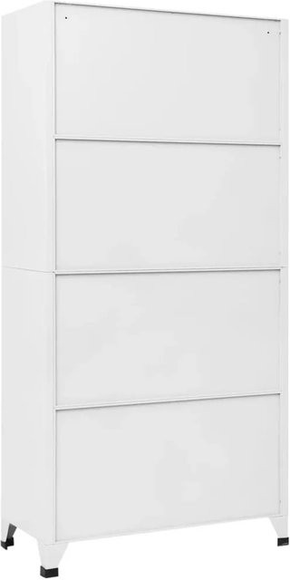 vidaXL Schließfachschrank aus Stahl in Weiß, Modell 2, mit Schloss und mattem Finish, B/T/H: 90 x 45 x 180 cm - Bild 1
