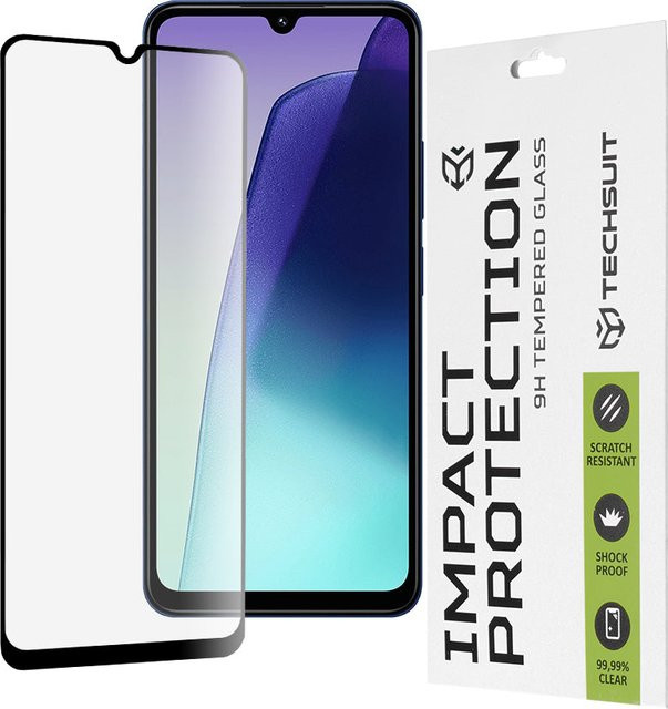 Techsuit Displayschutzfolie aus gehärtetem Glas für Xiaomi Redmi A5 4G, Redmi 14C und Poco C75, Full Glue, Schwarz - Bild 1