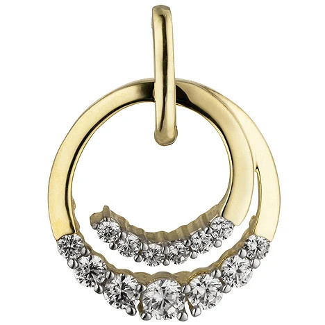 Colfem Anhänger rund, 333 Gelbgold, 13 Zirkonia, Unisex - Bild 1