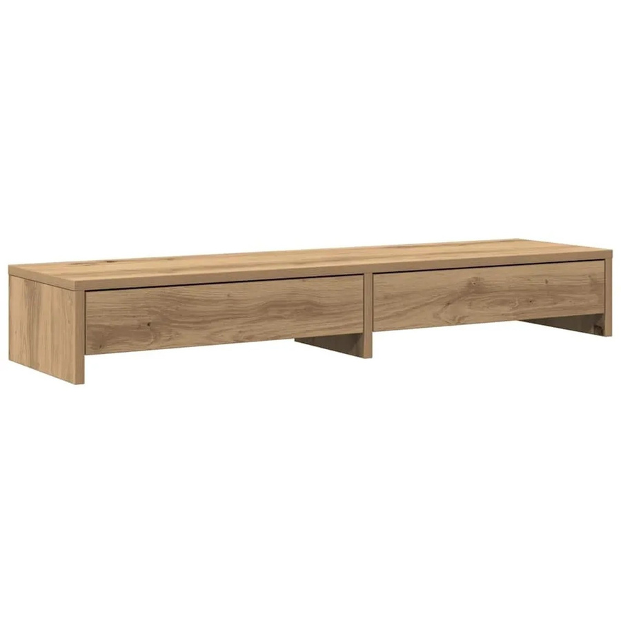 vidaXL Monitorständer mit Schubladen in Artisan-Eiche, Braun, B/T/H: 100 x 27 x 15 cm - Bild 1