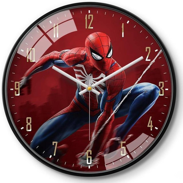 DewBloom Marvel Wanduhr mit Captain America, Iron Man und Spider-Man Muster für das Kinderzimmer, rund, Mehrfarbig, Durchmesser: 30,48 cm - Bild 1