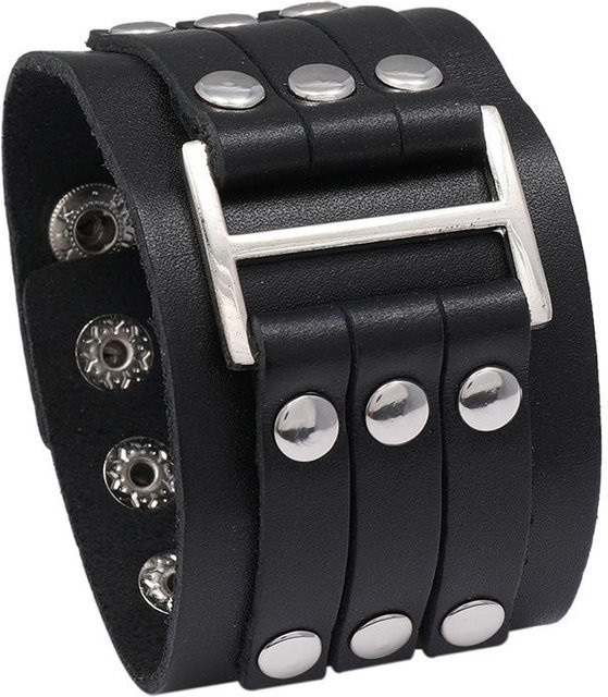 YIRAN Lederarmband, Schwarz, Vintage, Unisex - Bild 1