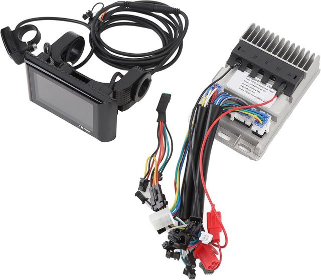 Fishine Geschwindigkeitsregler Kit mit bürstlosem Motor und wasserdichtem LCD Display Panel für Roller, 36V 48V 60V 500W 28A, Schwarz - Bild 1