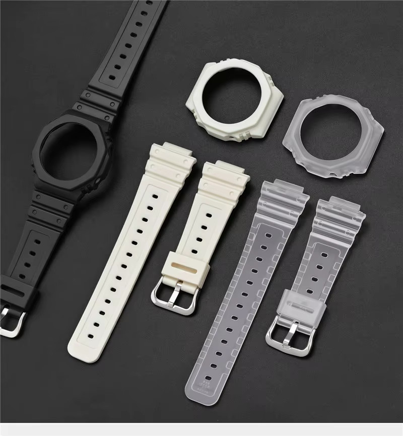 strapfreak Uhrenarmband mit Gehäuse und Lünette, TPU-Harz, Schwarz, Herren - Bild 2