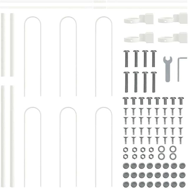 vidaXL Gartenzaun aus pulverbeschichtetem Stahl in Weiß, H: 170 cm, B: 130 cm - Bild 1
