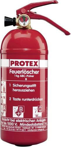 Protex Pulverfeuerlöscher Rot mit 1l Inhalt für die Brandklassen A, B und C - Bild 1