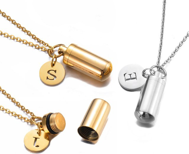 SalaWendy Halskette Anhänger, Zylinder, Gold, Unisex - Bild 1