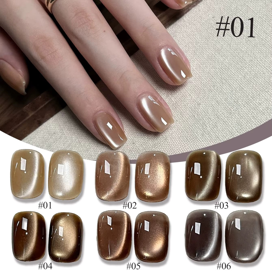 MIANEL NAIL Nagellack Maillard-Braun, Katzenaugen-Effekt, 12 ml - Bild 2
