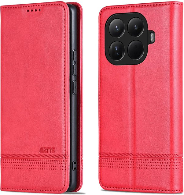 Aierkeba Business Flip Leder Handyhülle mit Kartenhalter und Geldbörse für Xiaomi 14T 15T 14 Pro Ultra 15 17T 17 Pro Max Ultra in Rot - Bild 1