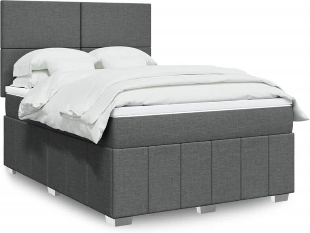 Boxspringbett mit Matratze von vidaxl in Grau aus Stoff, B/T/H: 140 x 190 cm - Bild 1