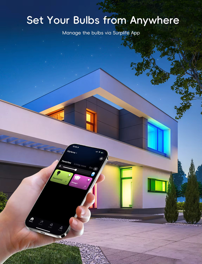 LARZI Intelligente LED-Glühbirne GU10 RGBCW mit WiFi und Zigbee, dimmbar, Multicolour, kompatibel mit Amazon Alexa und Google Assistant - Bild 4