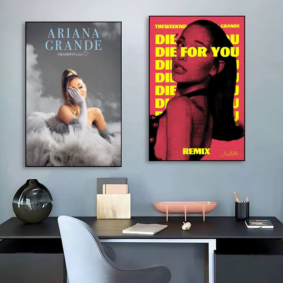 Vintage Filmplakat Ariana Grande Portrait Wanddekoration Mehrfarbig B: 15,0 cm, H: 15,0 cm - Bild 3