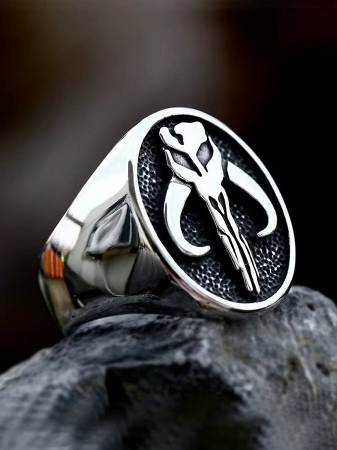 NORTHMAN Ring Edelstahl, Vintage, Schädel, Silber, Unisex - Bild 5