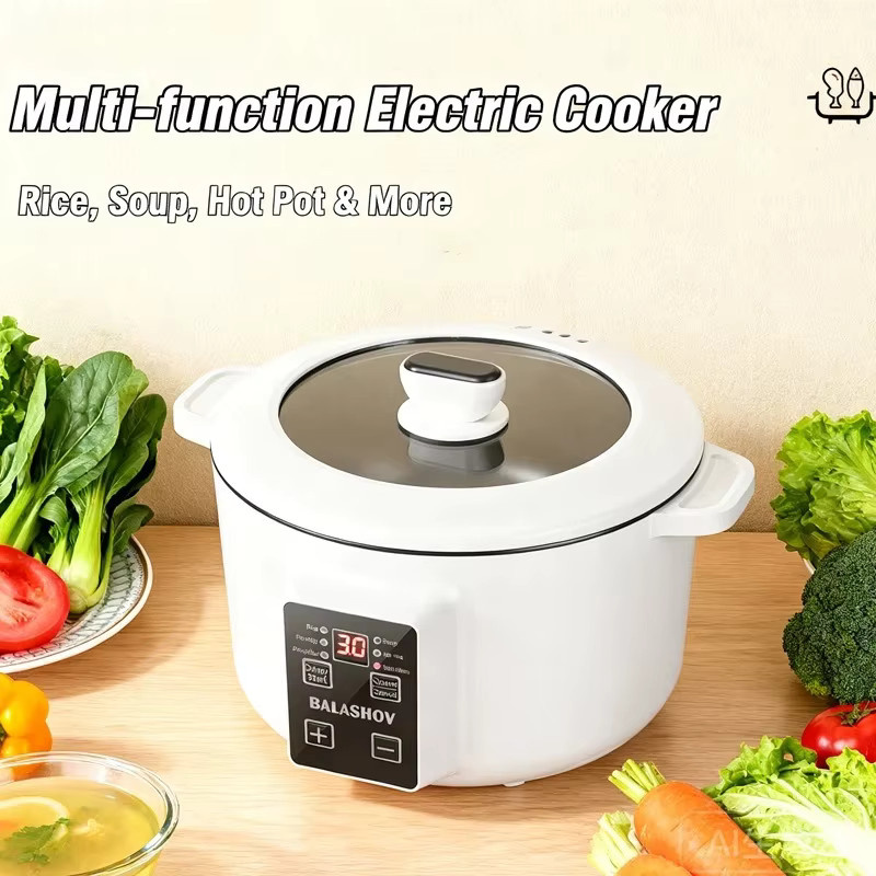 BALASHOV Elektrischer Multikocher in Weiß mit 3,5 l Fassungsvermögen, Smart Hot Pot mit Antihaftbeschichtung für 2-4 Personen - Bild 3