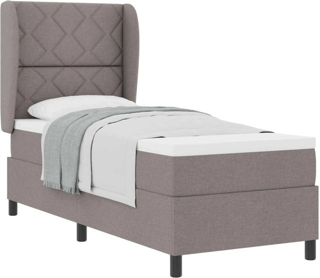 vidaXL Boxspringbett mit Matratze und Kopfteil in Beige, B/T/H: 80 x 200 cm, modern und gepolstert - Bild 1