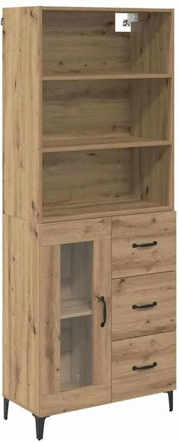 vidaXL Highboard Artisan-Eiche in Braun mit Türen und Schubladen, B/T/H: 69,5 x 34 x 180 cm - Bild 1
