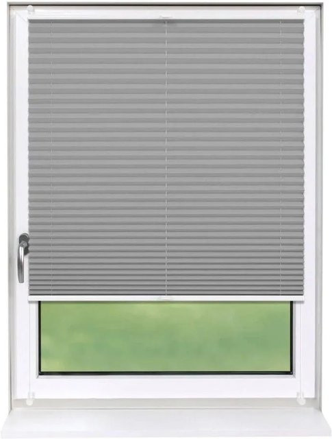 Deco-Raum Plissee Basic Klemmfix Grau blickdicht B: 105 cm, H: 150 cm - Bild 1