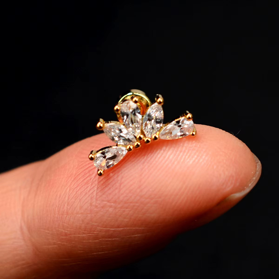 eMeition Ohrring, Schmetterling, Kristall Zirkonia, Gold, Damen - Bild 3