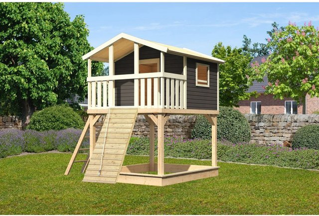 Karibu Stelzenhaus Benjamin in Terragrau B/H/T: 198 x 309 x 244 cm - Bild 1