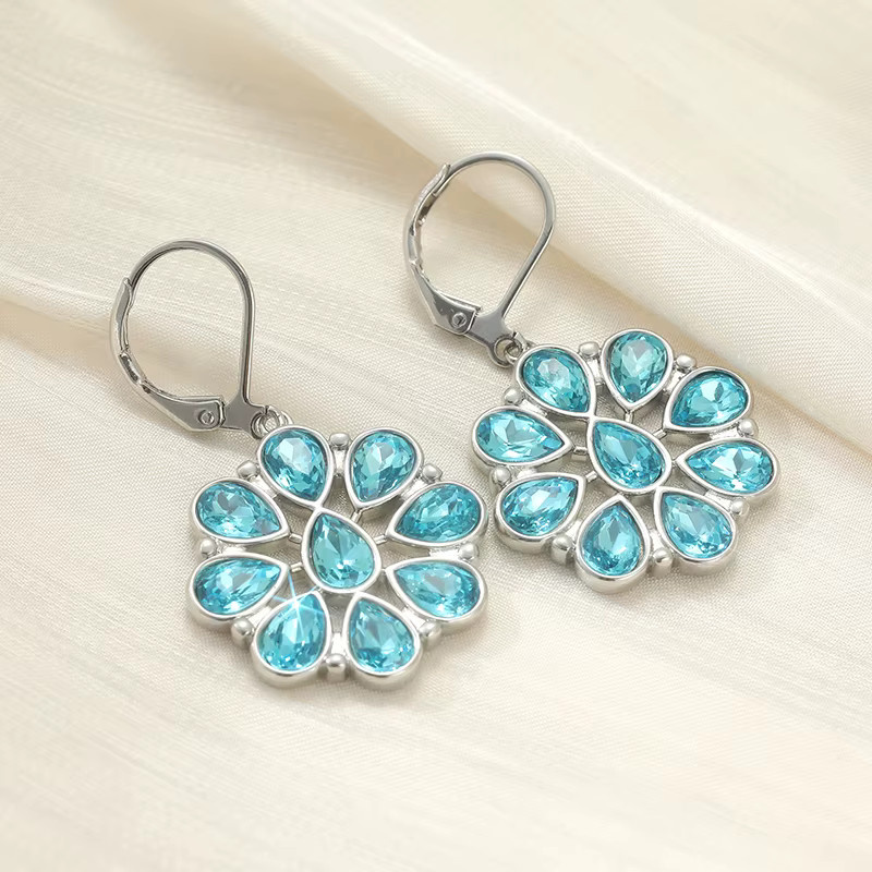 YoYo Hängeohrringe, blaue synthetische Zirkonia, Damen - Bild 2