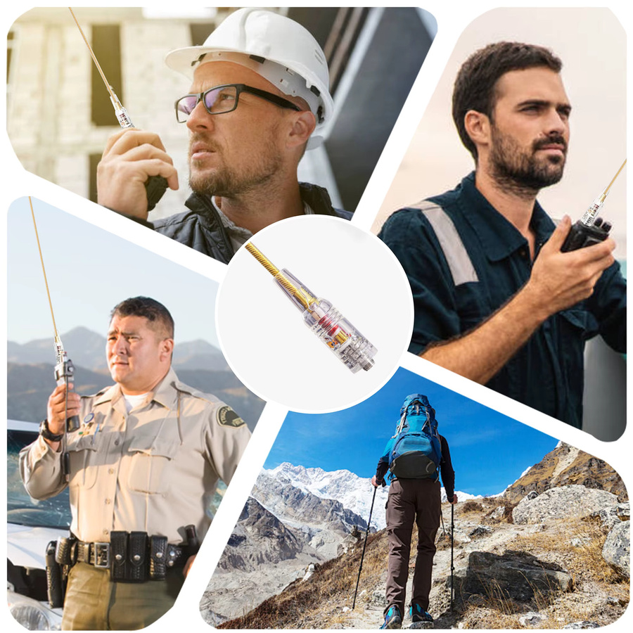RONGYIN RH771 Weiche Peitschenantenne Transparent, Kupfer, 144/430 MHz High Gain, Länge: 39 cm, Zubehör für Baofeng UVK6 Walkie Talkie - Bild 3