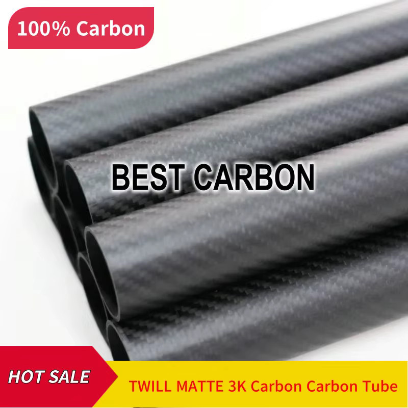 BEST CARBON Twill Matte 3K Carbon Faser Stoff Wunde Rohr, 500mm länge - Bild 3