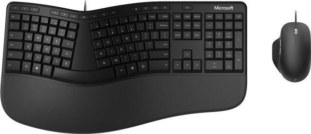 Microsoft Ergonomic Desktop Tastatur und Maus Set USB QWERTY Nordisch Schwarz - Bild 1