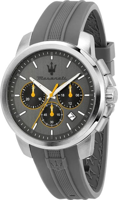 Maserati Chronograph, Quarz, Edelstahl, Silikon, Grau, 42 mm, Herren - Bild 1