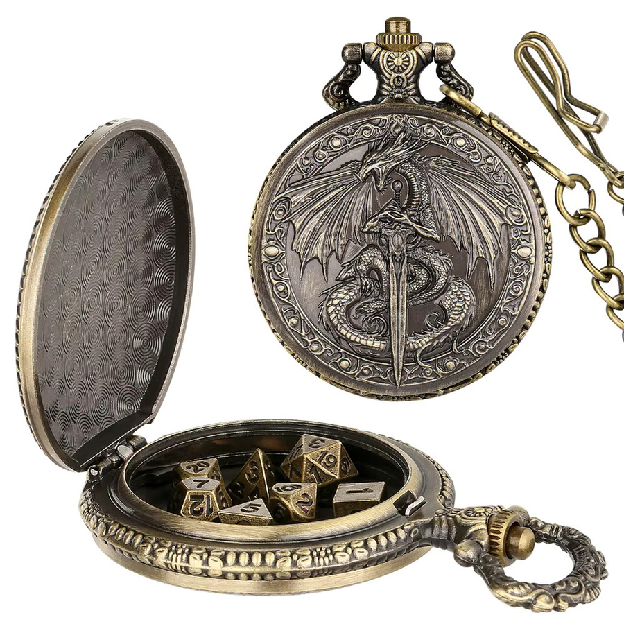SANMERSEN DND-Würfelset, 7-teiliges Metall-Set, Fantasy, Bronze - Bild 2