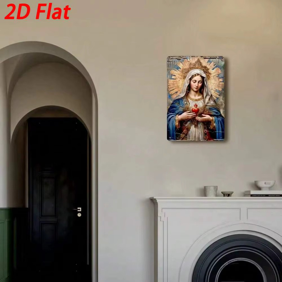 Religiöse Wandkunst Heiliges Herz von CIFBUY aus Metall, B: 20 cm, H: 30 cm - Bild 3