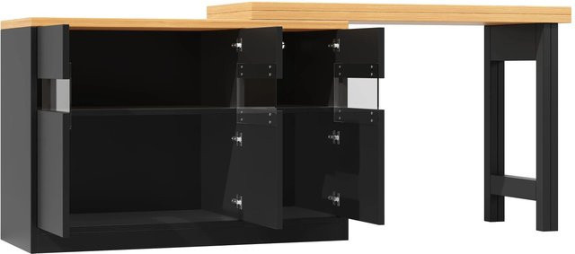okwish Bartisch mit LED Beleuchtung und Drehfunktion in Schwarz, B/T/H: 120 x 40 x 180 cm - Bild 1