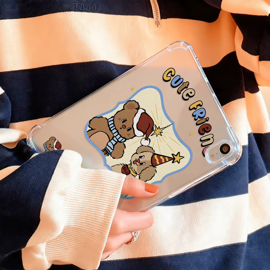 Transparente Teddybär Schutzhülle für Apple iPad Pro und iPad Air in verschiedenen Modellen - Bild 4