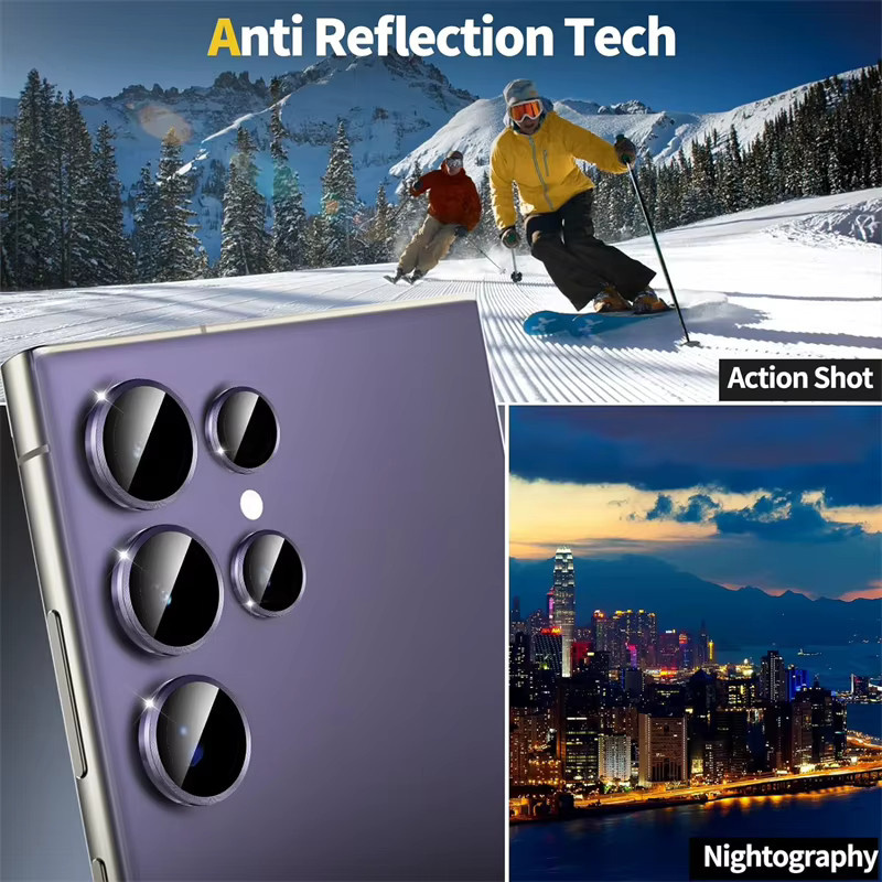 Metall Einzelring Kamera Objektivschutz aus gehärtetem Glas für Samsung Galaxy S22, S23 Plus, S23 Ultra, S24 Plus und S24 Ultra in Gold oder Silber - Bild 5