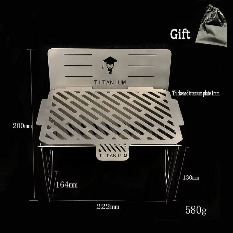 Smilodon Tragbarer Titan Holzkohlegrill für Camping und Outdoor in Silber - Bild 2