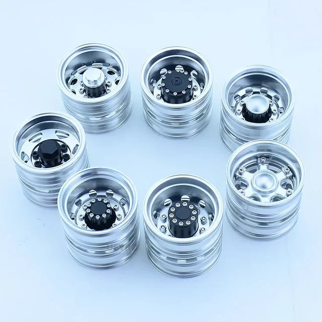 Tamiya Metall-Upgrade hintere Doppelräder Nabenfelge, 2-teiliges Set, 1:14 - Bild 1