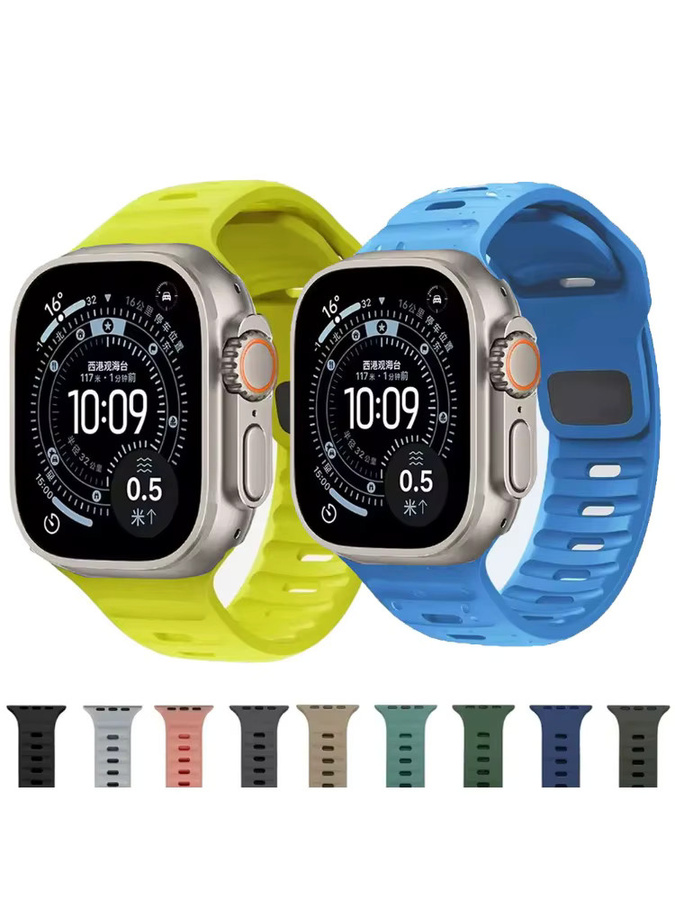 VATMENS Uhrenarmband Silikon, Sportarmband, Apple Watch Ultra 49 mm 46 mm 42 mm 44 mm 40 mm - Bild 6