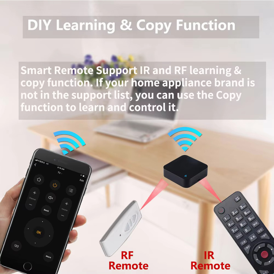 Tuya Smart RF IR Fernbedienung WiFi-Version in Schwarz zur Steuerung von Klimaanlagen und TV für dein Smart Home, kompatibel mit SmartLife und Alexa - Bild 5