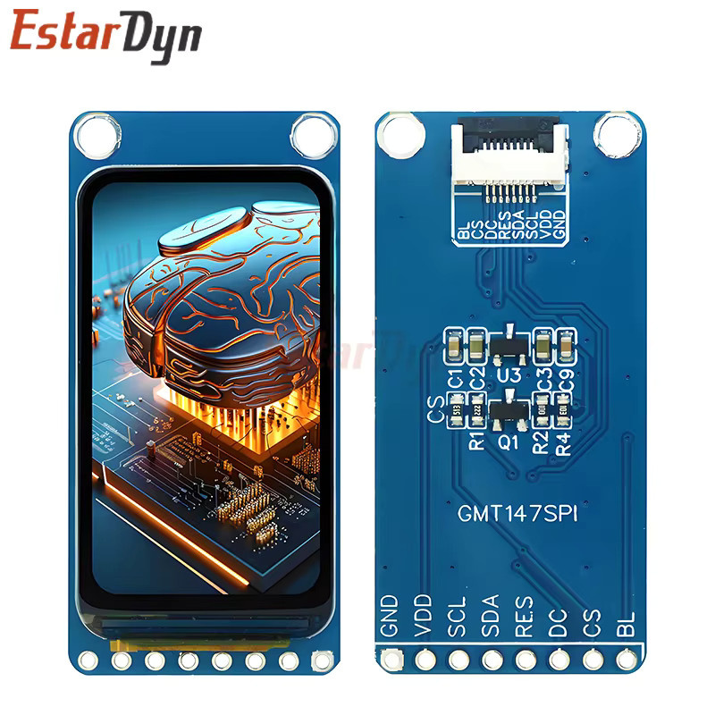 Estardyn 1,47 Zoll TFT LCD-Display ST7789 SPI Vollfarbiger Bildschirmmodul mit Weitwinkelansicht in Blau, Auflösung 172 x 320 - Bild 4